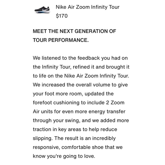 Nike PGA Golf Shoes Air Zoom Infinity Tour Next% DC5221 Mens 13 Wide Fit New main image 8